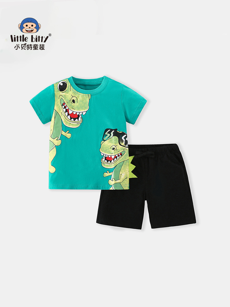 Children's Summer suit New Short-sleeved suit Summer 25 New Thin Short-sleeved Children's T-shirt Two-piece Children's Wear