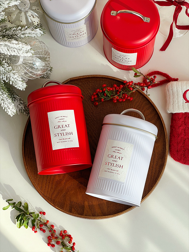 Caja de embalaje de galletas de Navidad, caja de embalaje de galletas de horneado, galletas de dulces, latas de regalos, cajas de regalo de primavera, barril