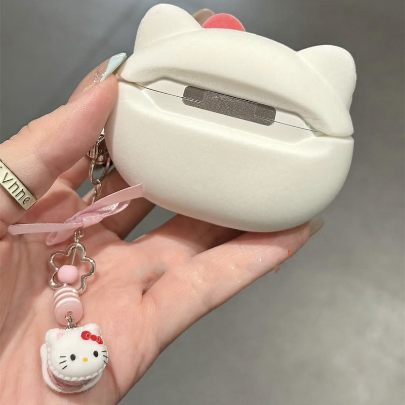 Ins韓系植毛kitty顔適用airpods4世代アップルヘッドフォン保護カバーソフトケース3/pro2新|undefined