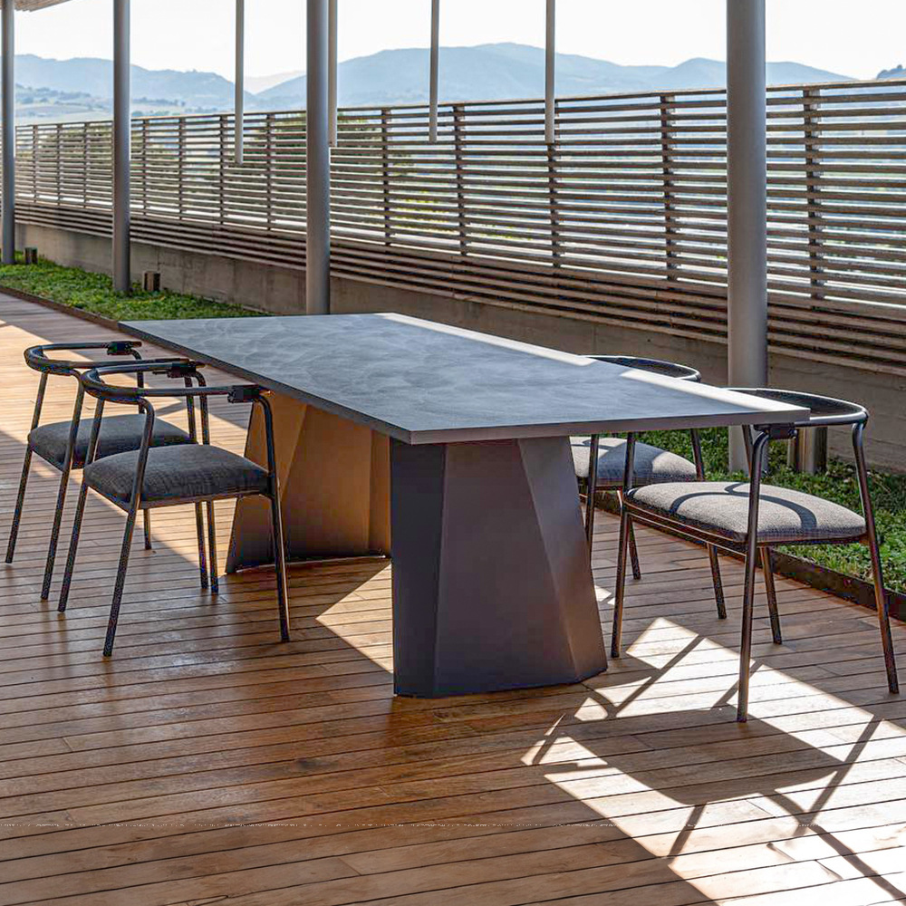 Mesa al aire libre y silla combinada patio balcón protector solar muebles impermeables al aire libre silla de caña silla de caña ocio jardín al aire libre image 16