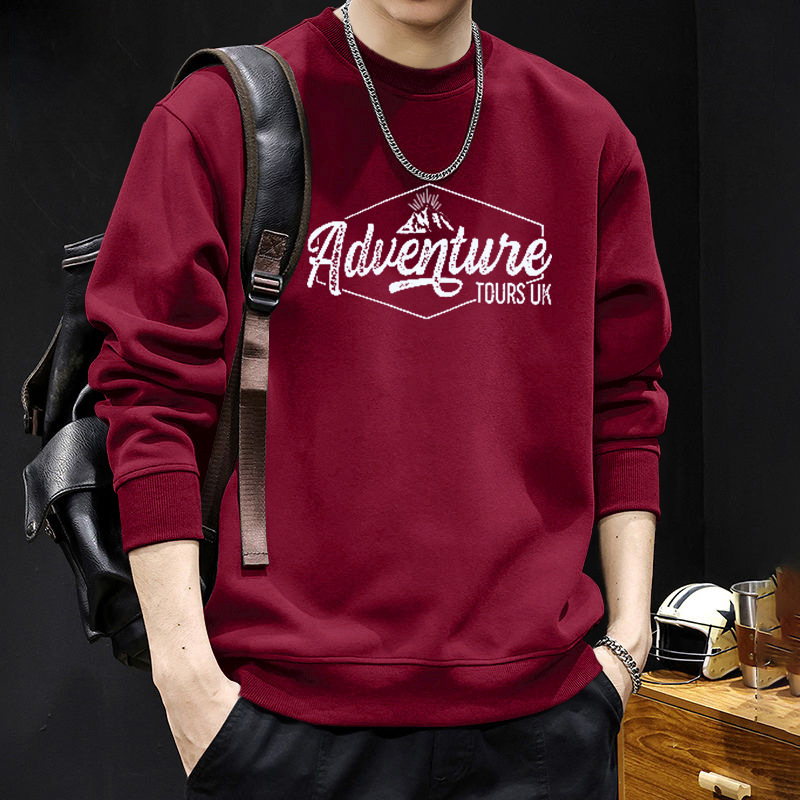 Suéter masculino primavera y otoño nuevo inns suelto marca de moda letras impresión casual japonesa camiseta de manga larga moda blusa de cuello redondo
