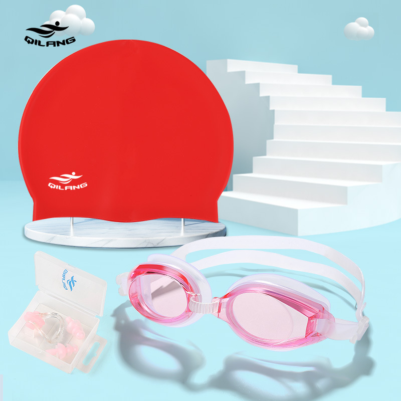 핑크-PE 지퍼 가방 빨간 실리콘 캡 귀마개