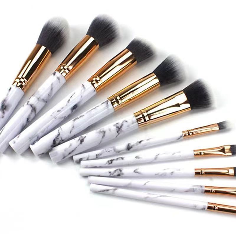 10支大理石纹化妆刷整套