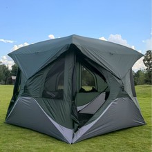 半自动速开四角双层哈珀户外露营帐篷防雨遮阳大空间便携四季通用