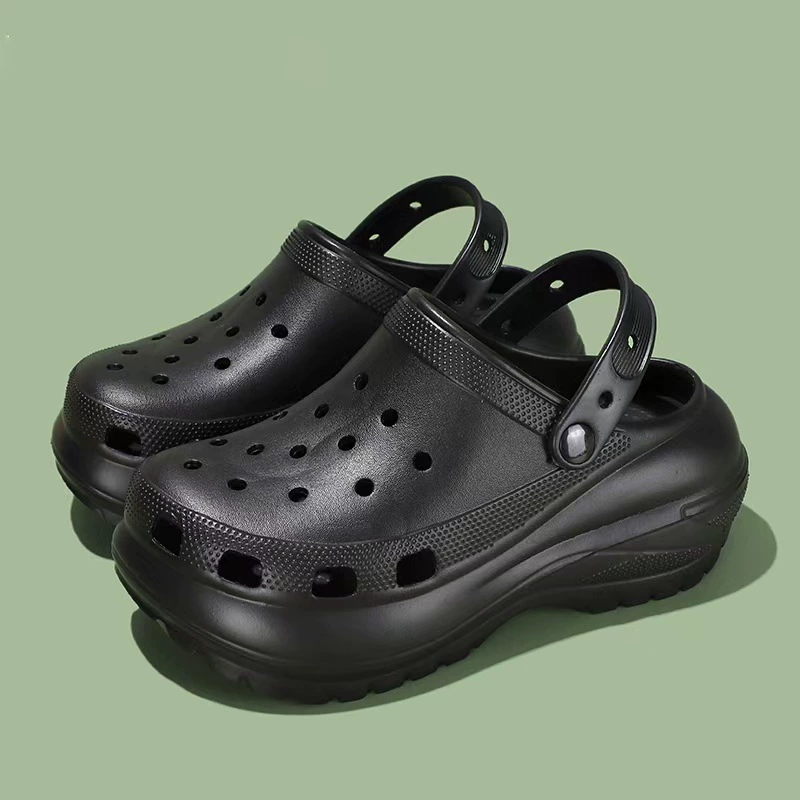 Платформенные кроксы Nimbus Crocs женские 2024 — толстая подошва, противоскользящие пляжные сандалии
