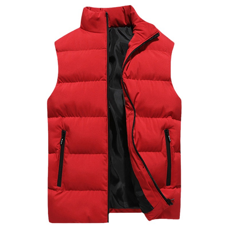 Extra grande tamaño abajo Chaleco de algodón hombres Otoño e Invierno gordo casual estilo coreano chaqueta caliente sin mangas chaleco moda image 7
