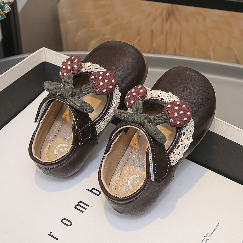 Zapatos de princesa de niñas de encaje zapatos de cuero 2026 nuevos niños Mary Zhenzhao boca simple zapatos de bebé zapatos de beans image 8