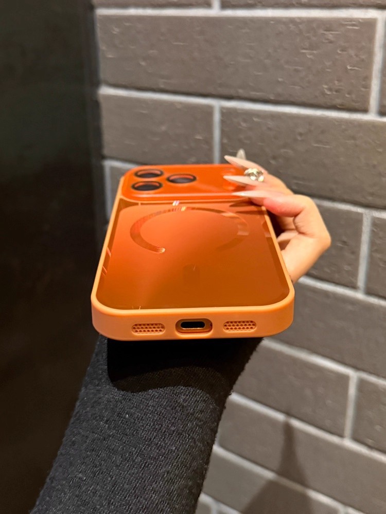 Magnetic Matte Phone Case For Iphone 16 Pro Max Starry Orange_voghion.com