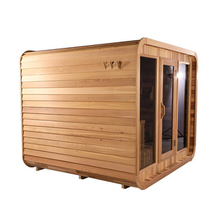Cheap outdoor steam wooden sauna room cube hemlock garden sauna