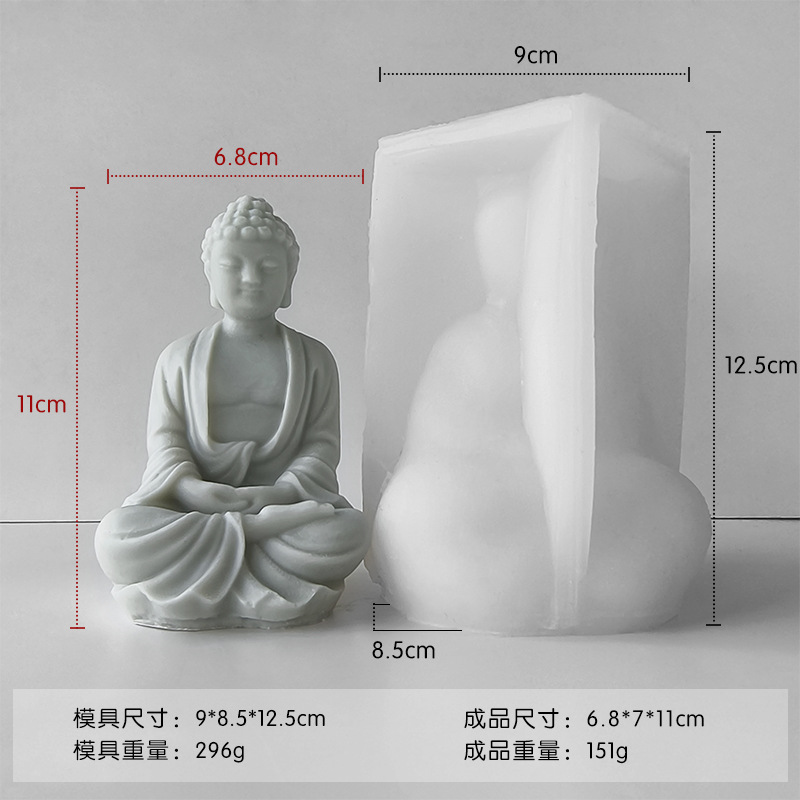 Jiahui belleza estatua de Buda aromaterapia vela molde de silicona DIY Buda jabón hecho a mano fragante piedra yeso decoración molde