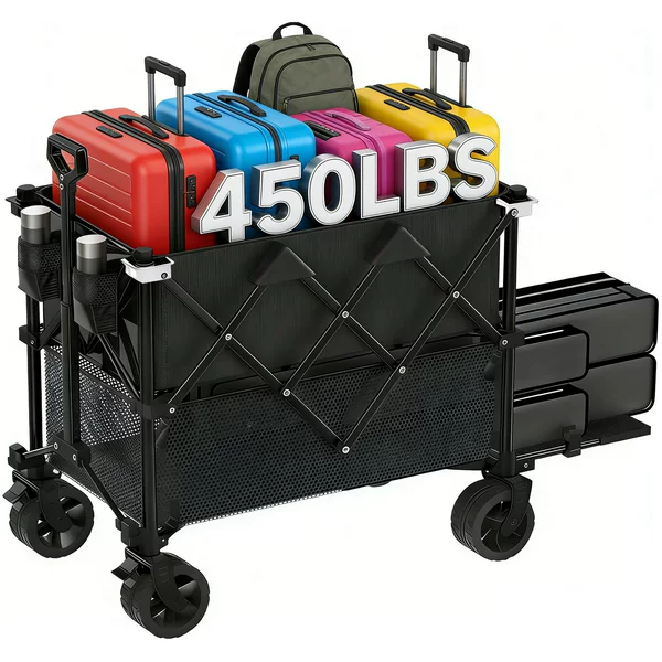 Cross-border bestseller: multifunctional camping and picnic cart, suitable for home use, can be pulled or pushed, with universal wheels
