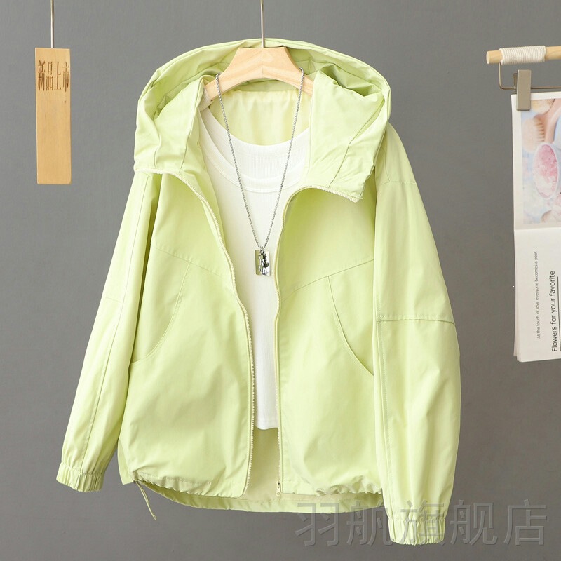 Casual Jacket for Women 2025 New Spring and Autumn Versatile Age-Reducing Hooded Loose Jacket Workwear Style Windbreaker Trendy