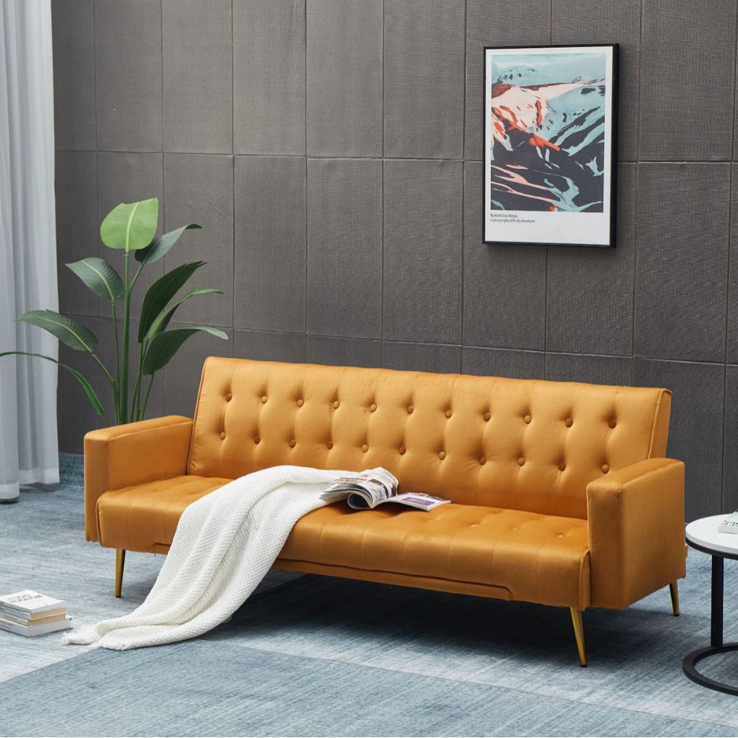 Sofá cama multifuncional de madera sólida plegable de almacenamiento de doble propósito pequeño tipo sala de estar desmontable sofá cama doble simple