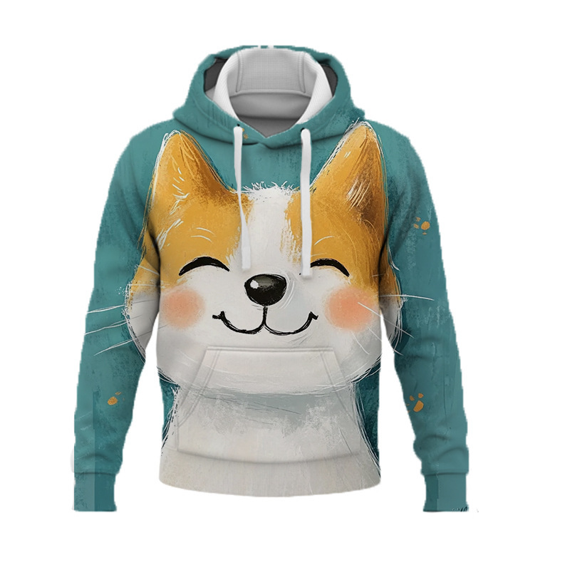 high quality Chai Dog Pattern Men's Hooded Sweater 3D Printed Polyester Breathable Lightweight Winter Essential Sportshirt high quality Chai Dog Pattern Men's Hooded Sweater 3D Printed Polyester Breathable Lightweight Winter Essential Sportshirt