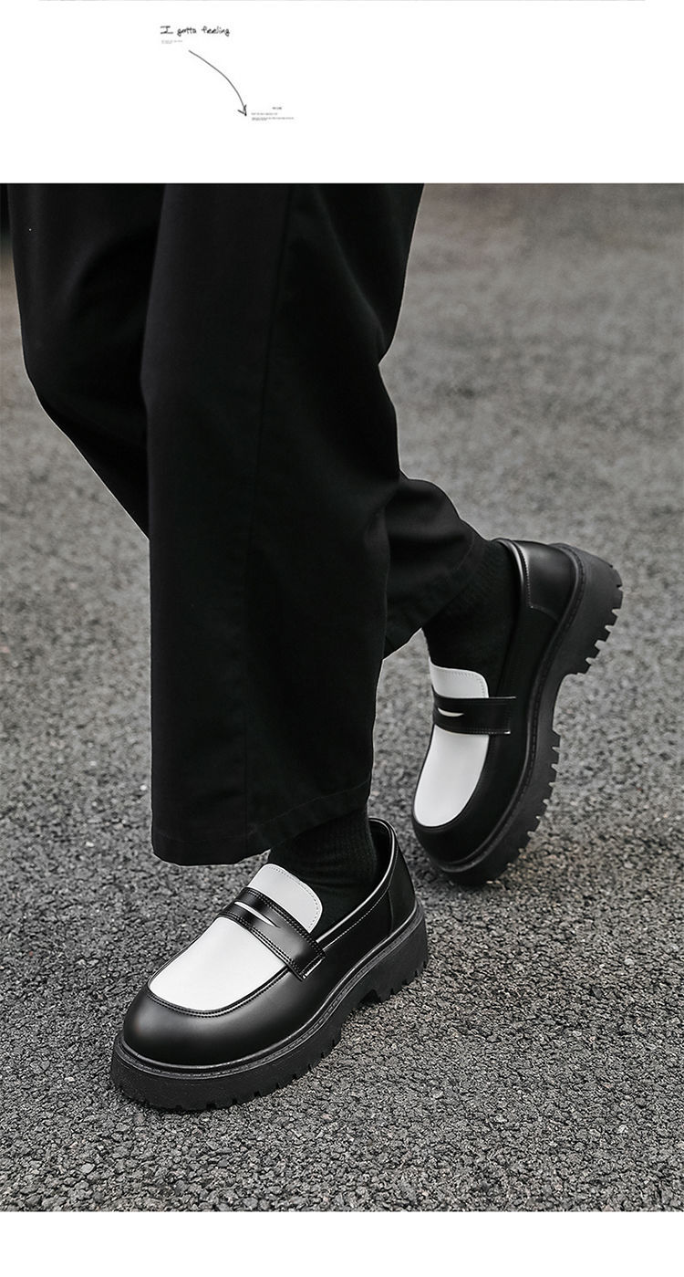 Chaussures Derby tendance pour homme ShoeVault, automne, style britannique décontracté, semelle épaisse et élégante, style rétro, rehaussantes, en cuir._voghion.com