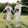 四口夏季扎染母子套装