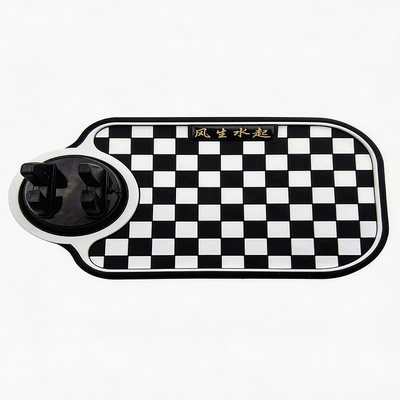 Resistant Storage Mat, Creative – Anti-slip mat - checkered-navigation-mat-black-and-white-black-bracket-grid-rotating-mat