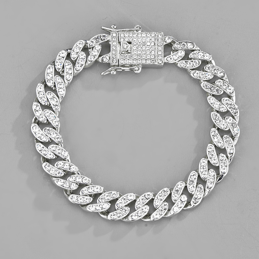 Collana a catena cuban hip hop full diamond da donna versatile_voghion.com