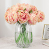 European -style simulation flower player wears 5 peony home decoration fake flower wedding supplies, simulation green plant wholesale