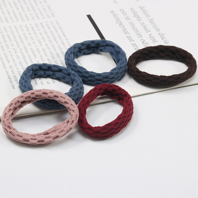波浪条纹纯色橡皮筋女扎头高弹力耐用绑头发的发圈简约头绳饰品