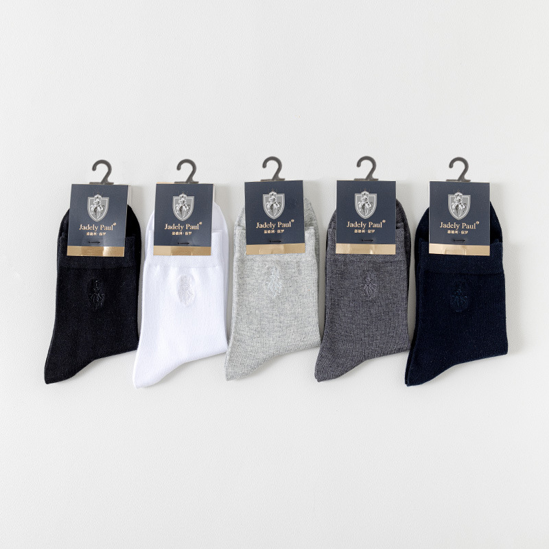 Jadely Paul/Jadeely Paul Socks Men's Mid-Calf Black Business Deodorant Cotton Socks Men's Autumn and Winter