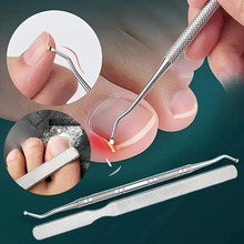 现货美甲工具修甲双面锉不锈钢指甲锉加厚灰色修脚锉刀双头剔甲器