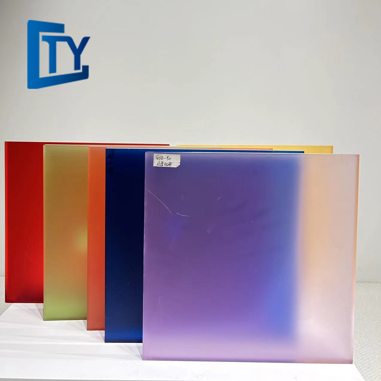 亚克力板彩色渐变内磨砂加工定制雕刻异形切割抛光粘贴热弯UV打印