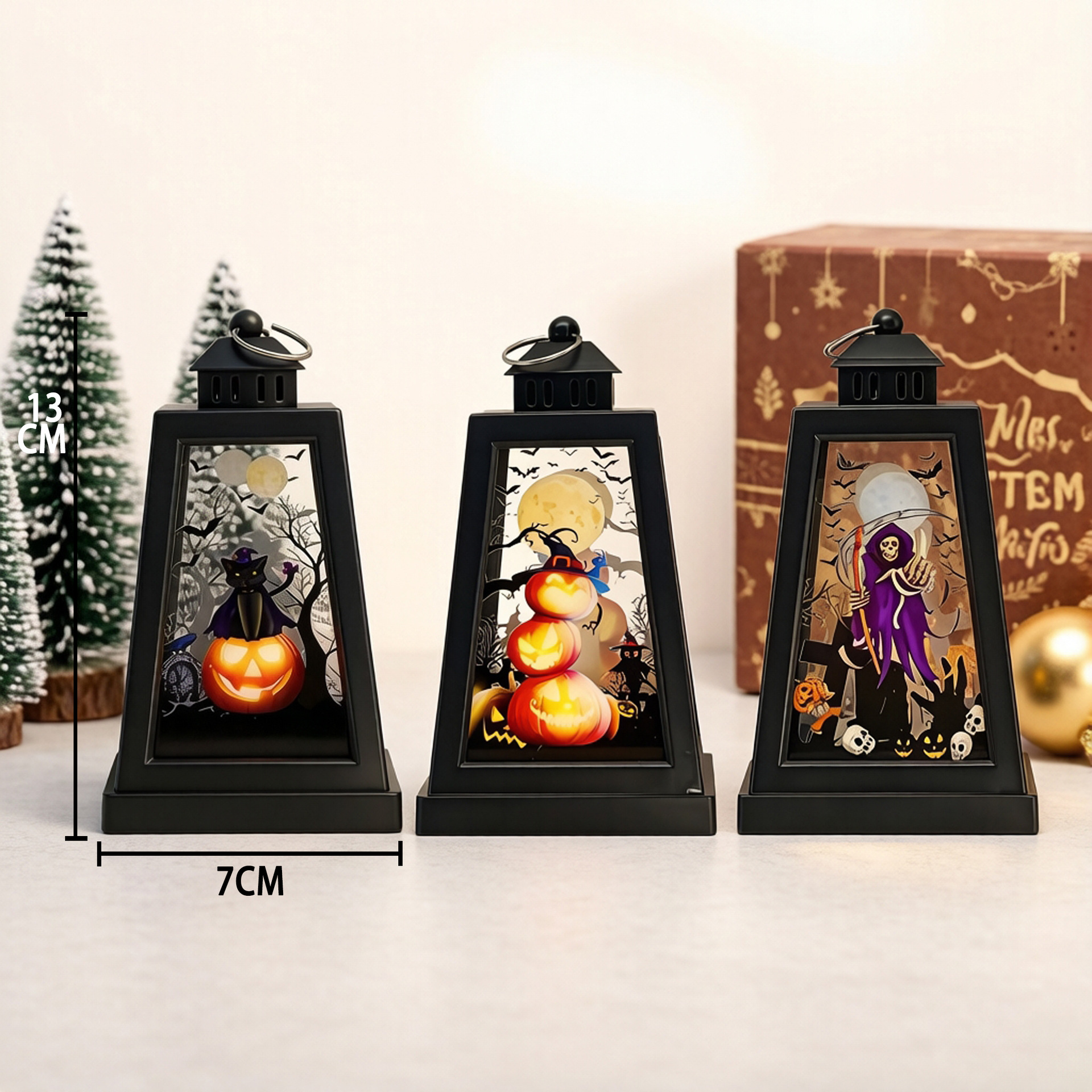 Lámparas de viento transfronterizas de Halloween decoraciones luminosas accesorios adornos LED luz nocturna diseño de escena de fiesta