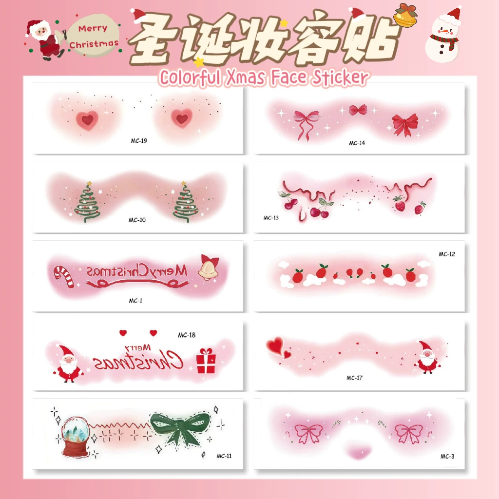 Трансграничные поставки макияжные наклейки на лицо Рождество Хэллоуин милый румянец декор забавные креативные татуировки наклейки