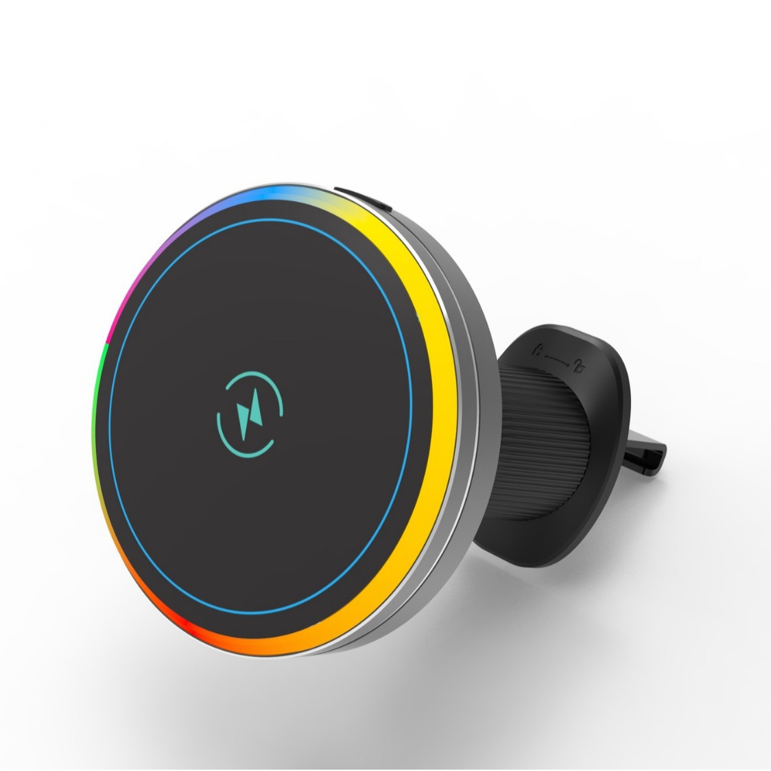 Explosión magsafe teléfono móvil soporte de automóvil lámpara RGB 15W soporte de carga rápida magnética soporte de navegación de salida de aire soporte
