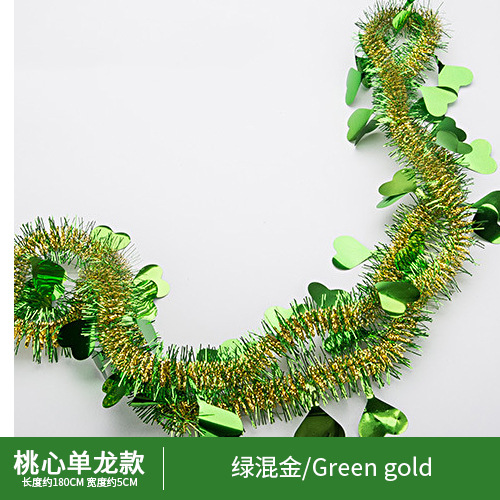 복숭아 하트 싱글 드래곤 그린 혼합 골드