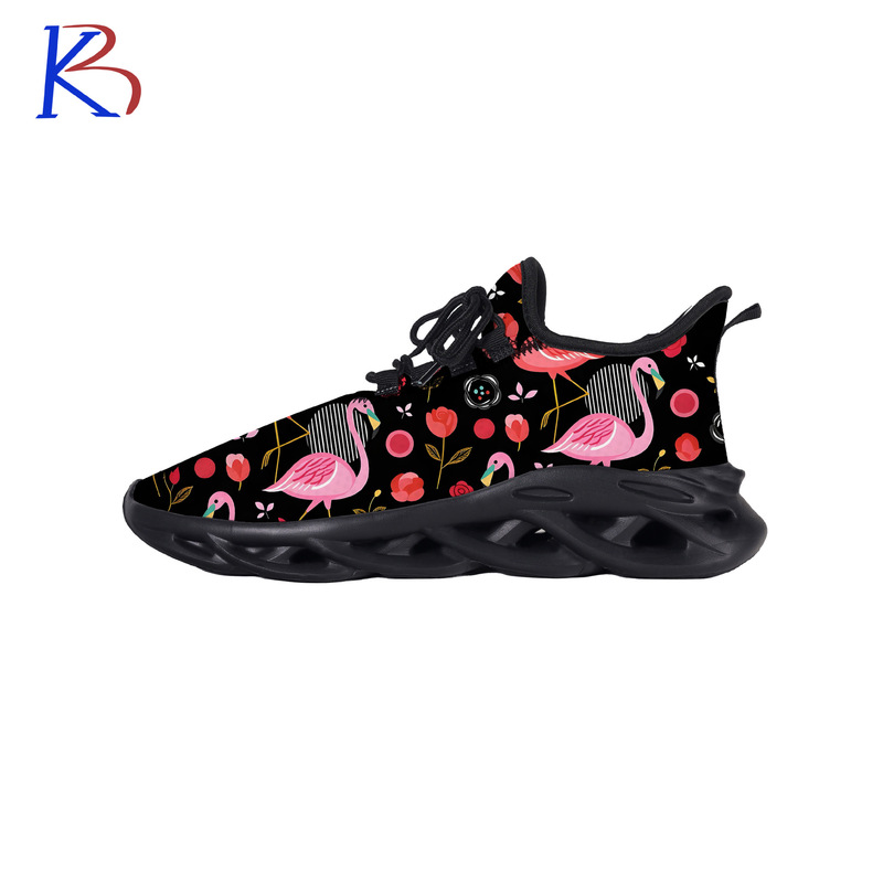 Flamingo Pattern Walking and Running Fitness Sneakers Art Print Casual Shoes Blade Mesh Cross-Border Customization