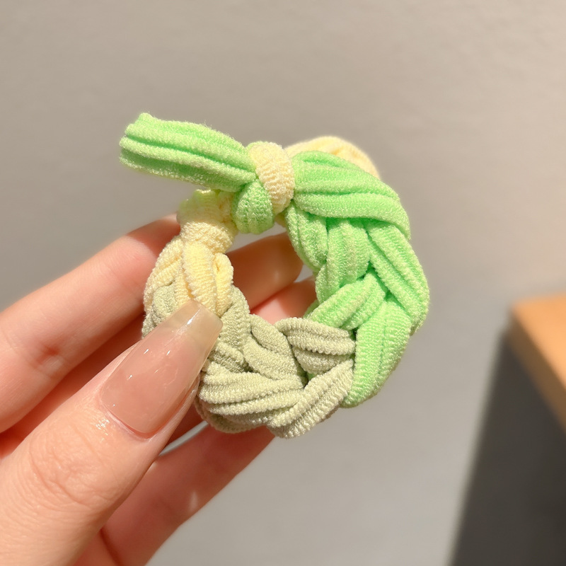 Cuerda para el cabello retro Maillard, temperamento femenino, cuerda para el cabeza duradera, banda de goma para el cabello de alta gama, tocado de lazo para el cabello de cola de caballo alta