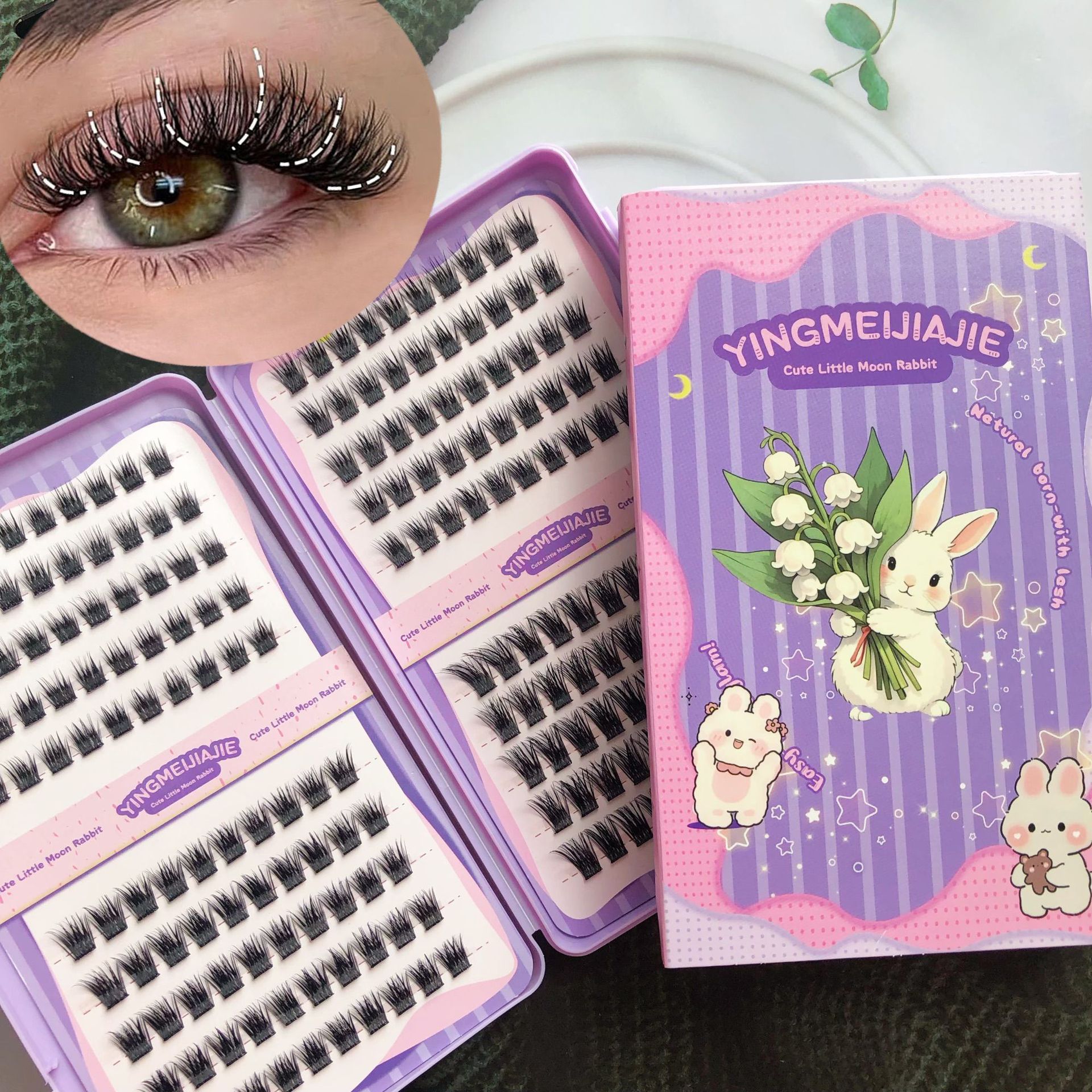 20 filas de paquete de regalo de pestañas falsas transfronterizas YF26 pestañas animadas naturales adecuadas para el juego de roles sin pegamento pestañas falsas