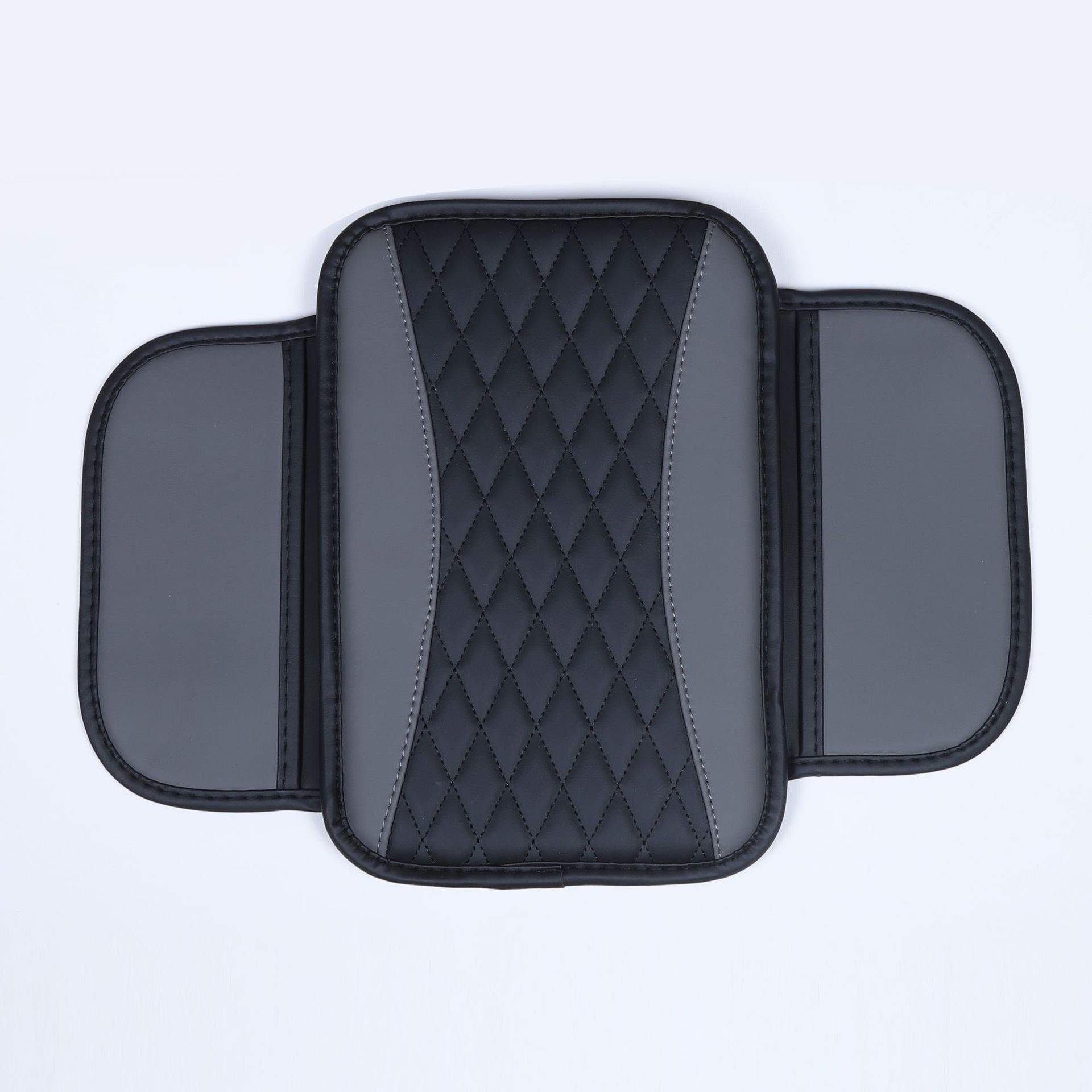 Cross-Border Manufacturer Leather Car Center Armrest Box Mat, Two-Color Simple Anti-Dirt Wear-Resistant Protective Mat with Side Storage Pockets