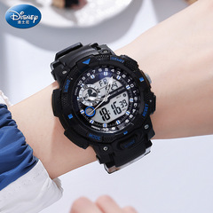 迪士尼兒童電子手錶男孩運動防水初中高中米奇青少年手錶男中學生