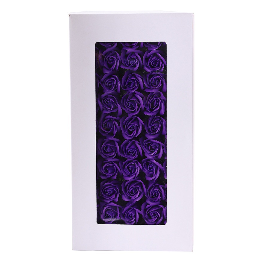 Nuevo 520 Día de San Valentín tres capas rosa flor eterna cabeza colorida jabón flor caja de regalo ramo flor tienda suministros al por mayor