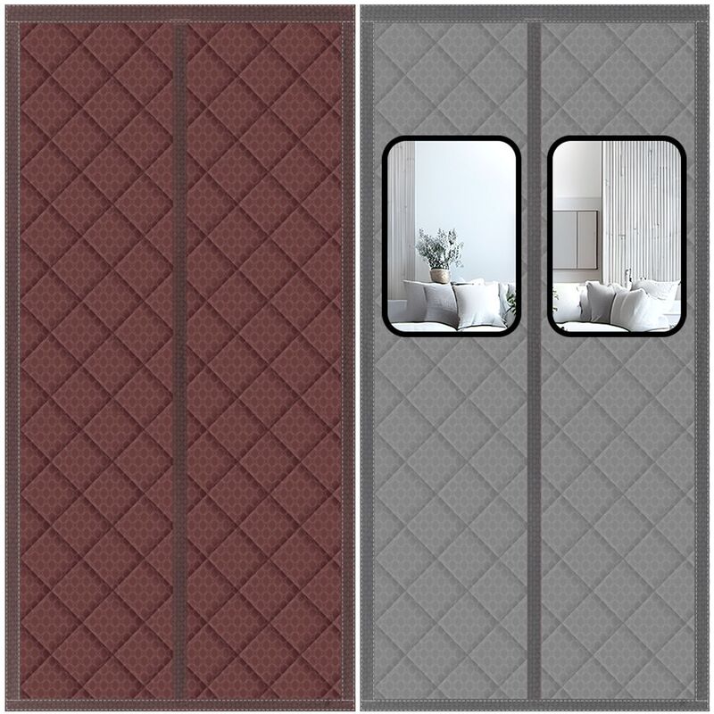 Winter Cotton Door Curtain for Warmth, Home Air Conditioning Protection, Windproof, Thickened for Cold Insulation, Windproof, Magnetic Self-Adhesive