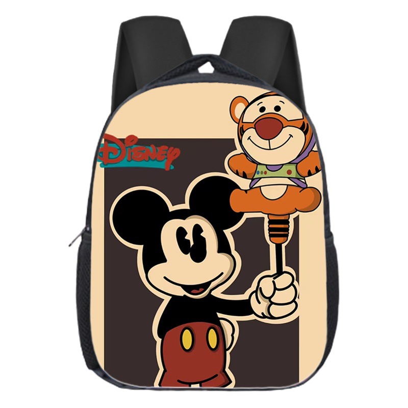 Mochila escolar popular de Mickey para niños, mochila de jardín de infantes, dibujos animados, linda, versátil, para estudiantes de primaria, mochila de gran capacidad, ligera