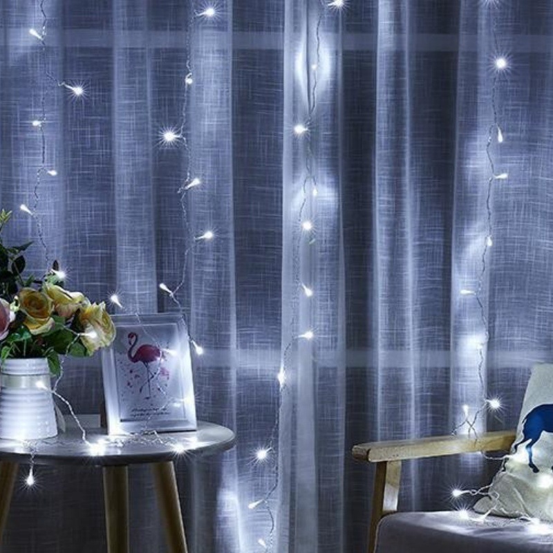 Luz de cortina LED, luz de ensueño, hotel, ambiente de casa de familia, luz romántica, luz de barra de hielo, decoración de bodas de Navidad, cadena de luz de cascada