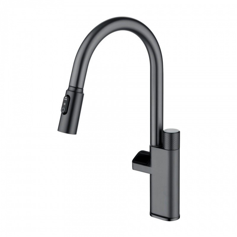 Grifo de Cocina Extraíble con Pantalla Digital de Acero Inoxidable Giratorio Universal para Agua Fría y Caliente