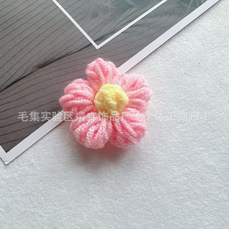 送料無料手作りかぎ針編みパフフラワーウールの花 DIY ヘアピンジュエリーアクセサリーコサージュバッグ衣類アクセサリーフラワー|undefined