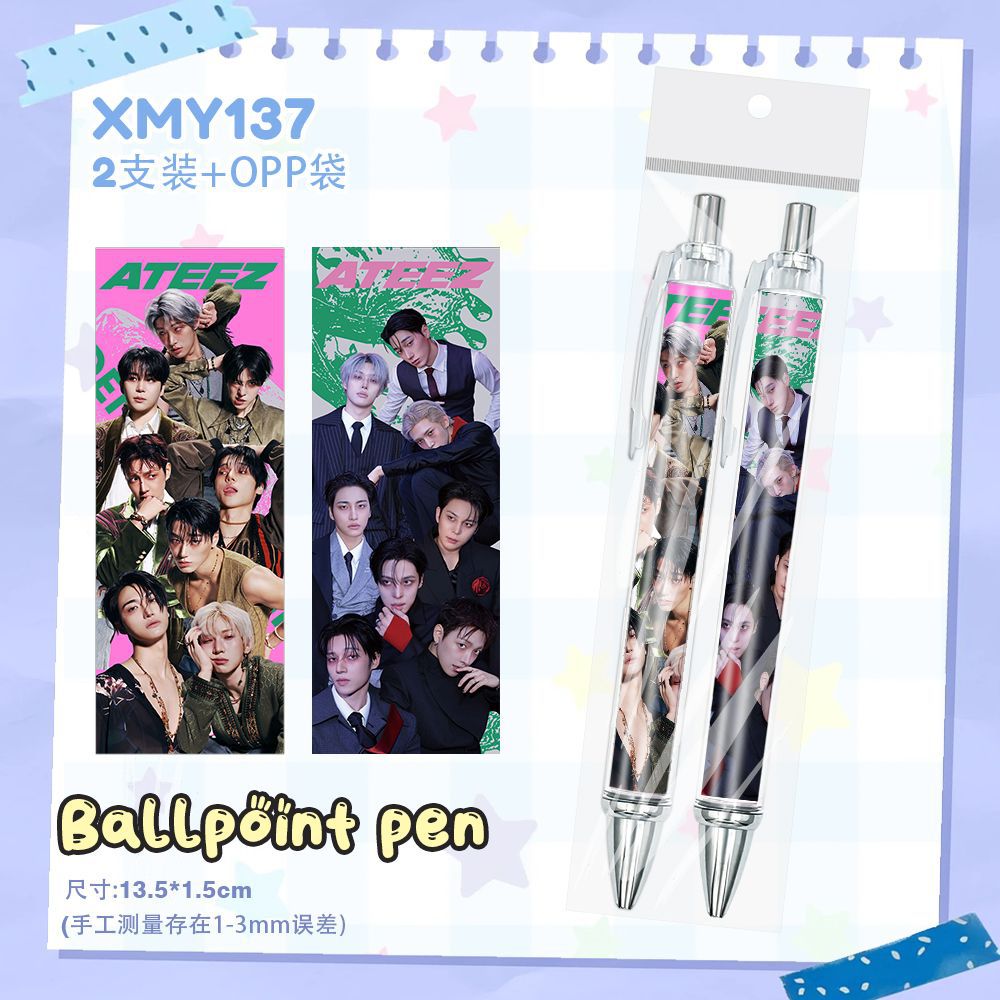 ATEEZ male group star MINGI SAN YUNHO high-quality student 0.5mm smooth-writing ballpoint pen