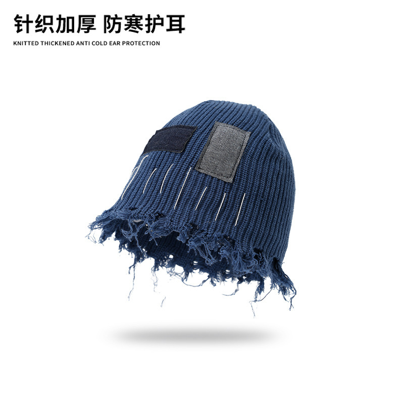 跨境新款雅痞流苏美式潮牌男手工缝小众街头保暖乞丐帽子大头围男|undefined