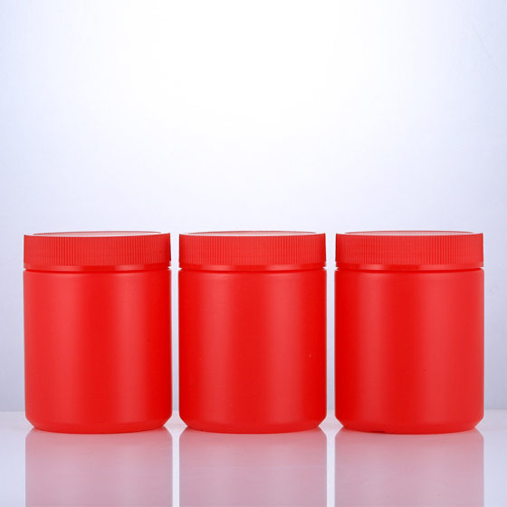 800ML red bottle powder bottle daily chemical bottle PE plastic bottle bubble powder bottle straight round bottle factory wholesale