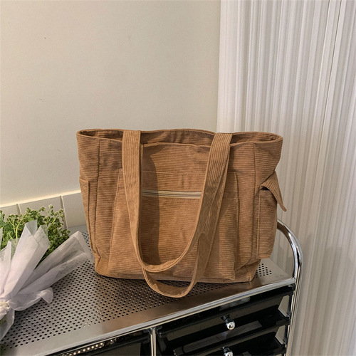 College students commuting to class large-capacity portable cloth bag large bag women's  new canvas bag shoulder tote bag