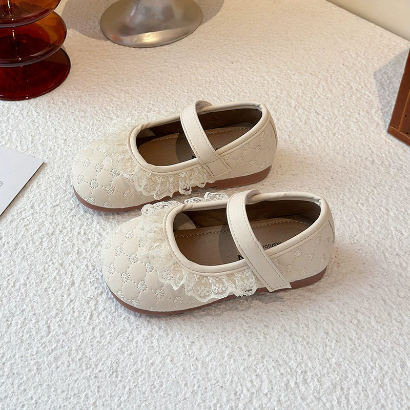 3-6 лет крошенные цветы маленькие кожаные туфли для детей 2025 весна детские холстовые туфли для девочек принцесса обувь детский сад одиночные туфли