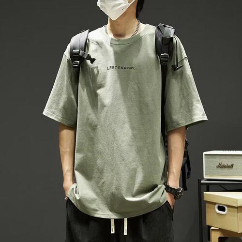 Spring and summer lazy style boys fashion fashion brand youth popular round collar T-shirt all-matching fashion niche casual short sleeves