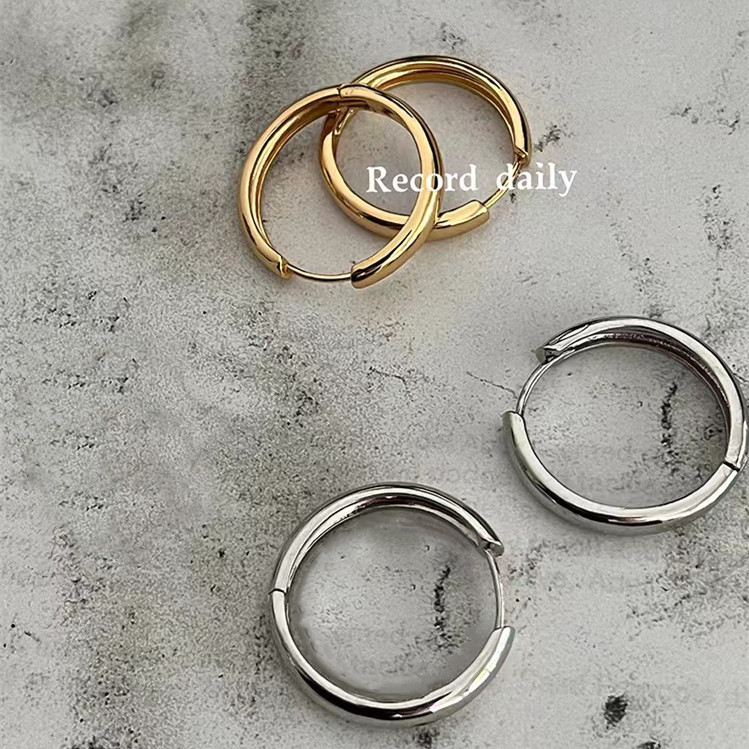 WXLSTUDIO 5/8 10:00 Plafond~Boucles d'oreilles rondes unies à la mode, simples et polyvalentes, exquises_voghion.com