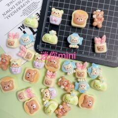 クマ漫画食品おもちゃ樹脂アクセサリークリーム接着剤 diy ヘアピン携帯電話ケースペンダント水カップ下駄装飾